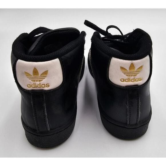 Adidas Boy's Size 1 Black Pro Model 3 Strip Hightop Tennis Shoes - Picture 7 of 9